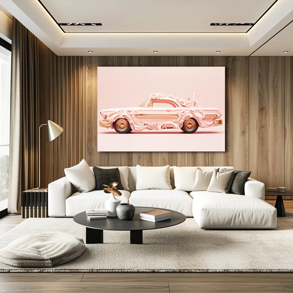 Voiture Baroque Tableau Rose MusaArtGallery