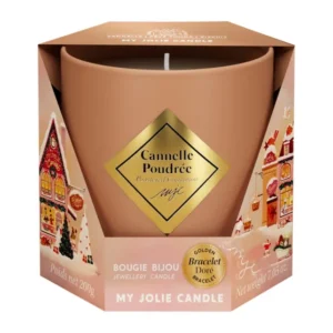 Bougie parfumée - Cannelle poudrée - Bracelet acier inoxydable doré & corail - 200 g My Jolie Candle