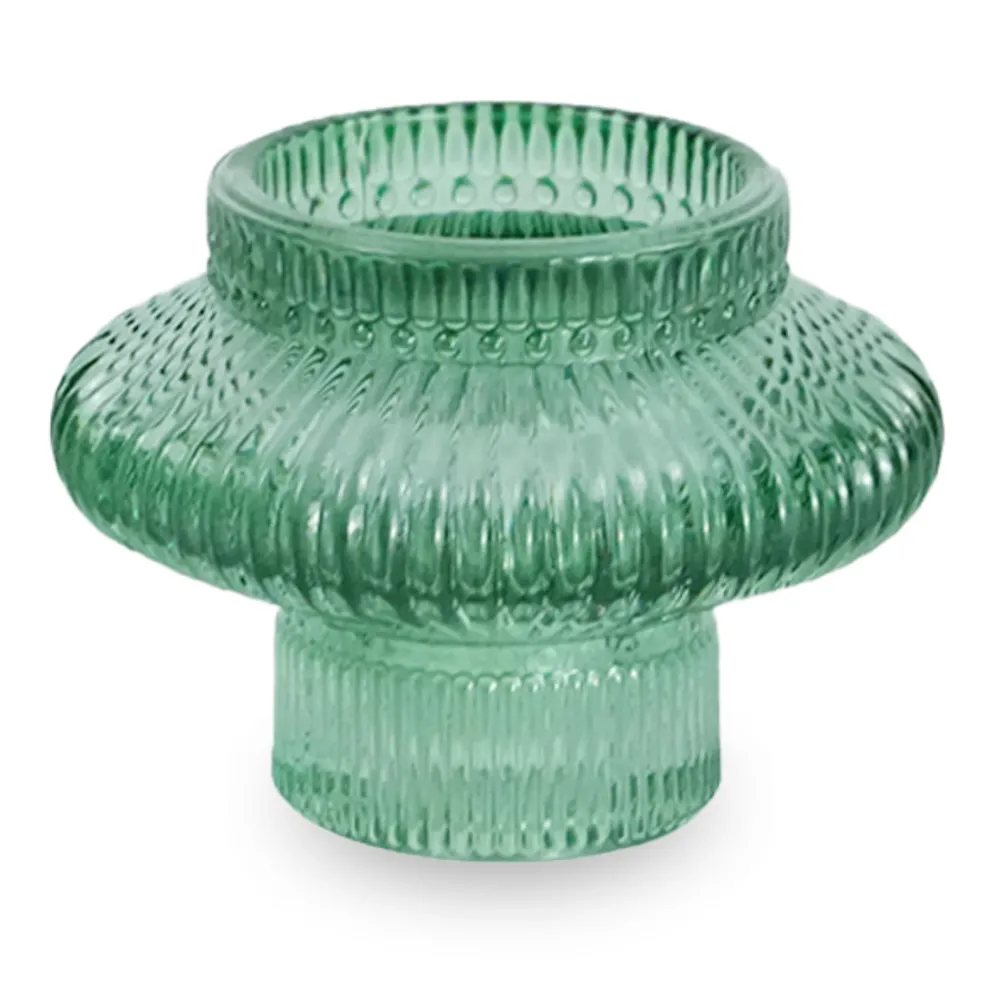 Nala bougeoir en verre vert 6 cm