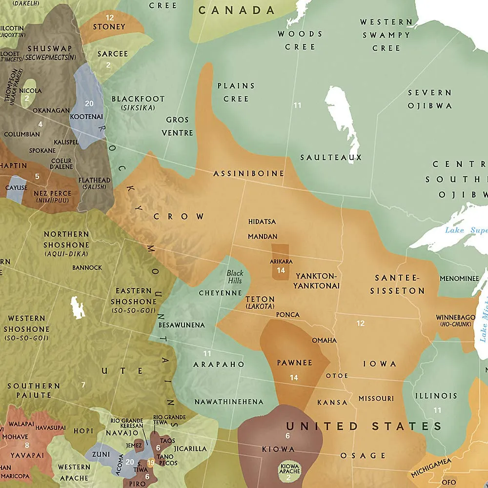 Carte murale (en anglais) - Cultures indiennes nord-américaine | National Geographic