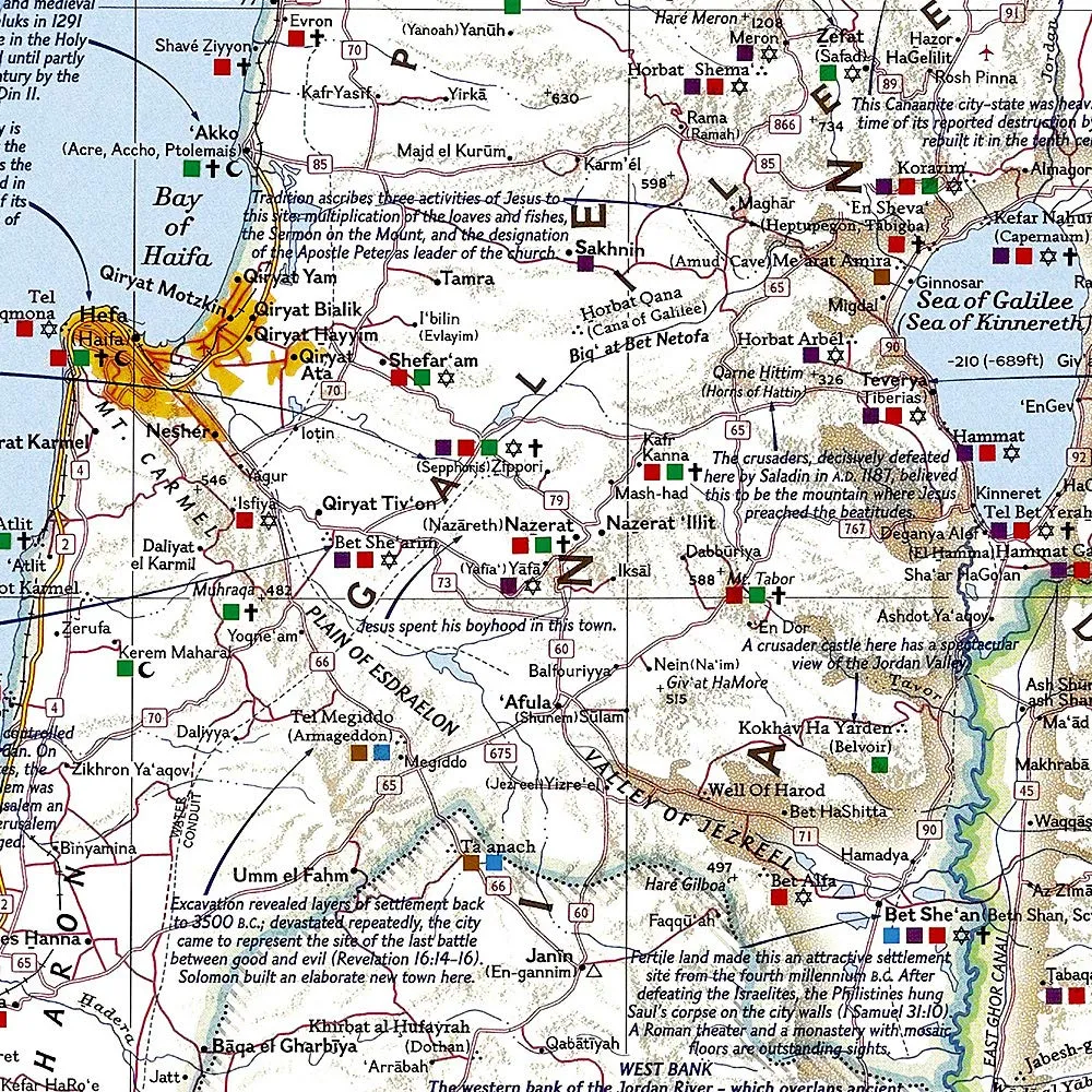 Carte murale (en anglais) - Terre Sainte - 53 x 80 cm | National Geographic