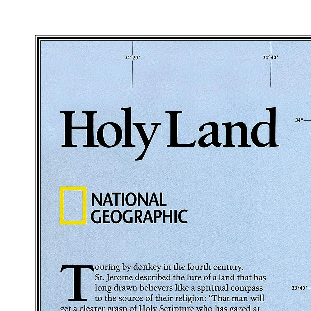 Carte murale (en anglais) - Terre Sainte - 53 x 80 cm | National Geographic