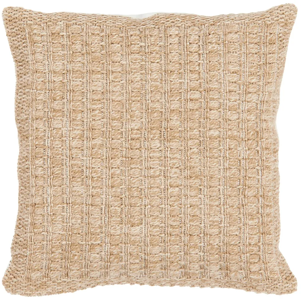 NATURE - Housse de coussin effet jute naturel uni beige - NAT8751BEI
