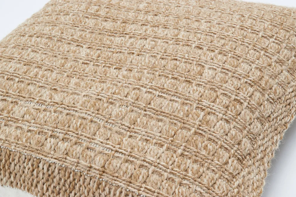 NATURE - Housse de coussin effet jute naturel uni beige - NAT8751BEI