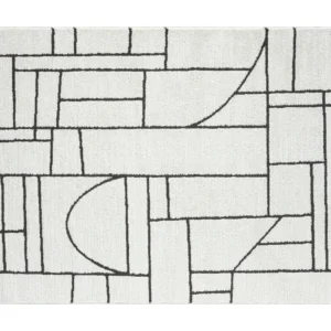 BOHO - Tapis 5 x 8 géométrique ivoire NCA
