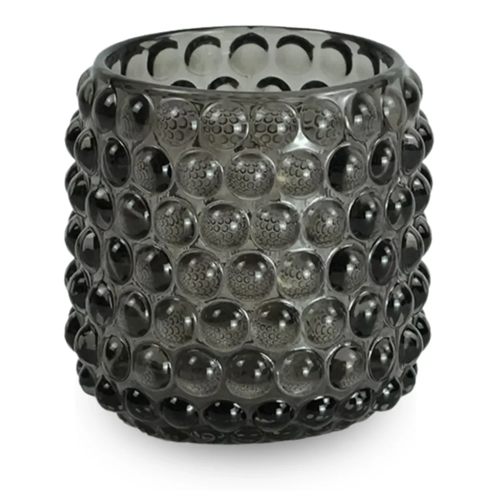 Nelly bougeoir en verre gris 8,5 cm