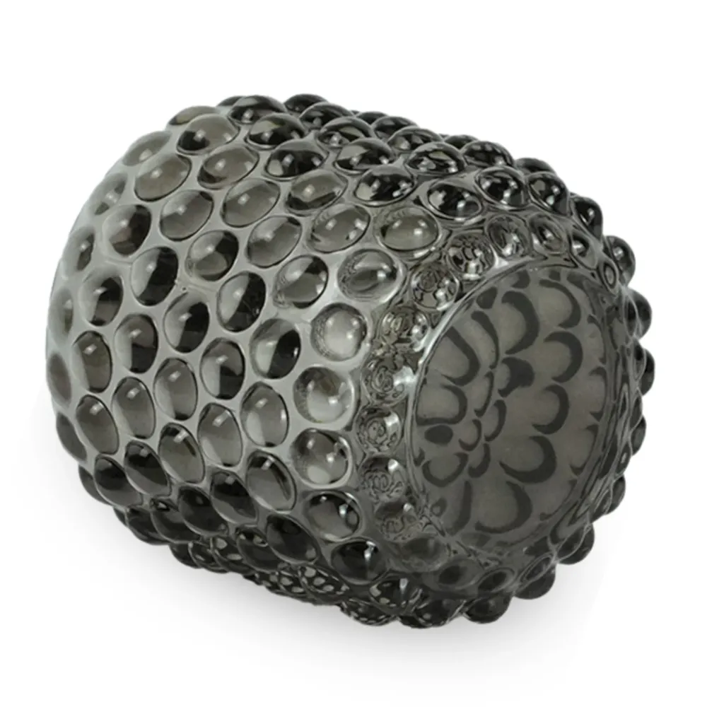 Nelly bougeoir en verre gris 8,5 cm