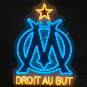 Néon LED Olympique de Marseille Supporter – Décoration Murale USB Football