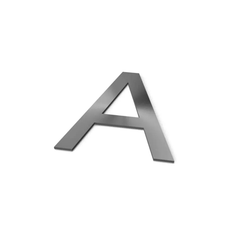 Numéro de maison en acier inoxydable (police : Arial)