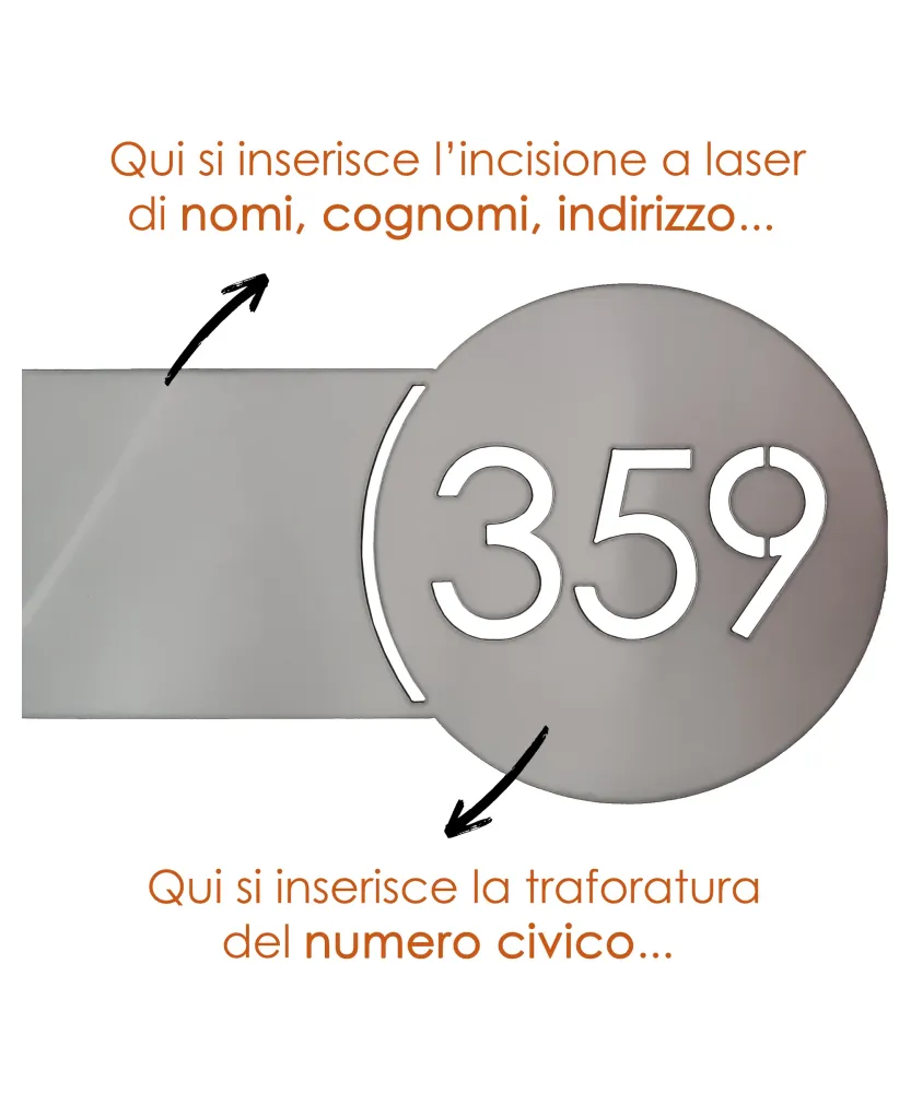 Numéro de maison hexagonal perforé en acier inoxydable | Personnalisable pour l'extérieur