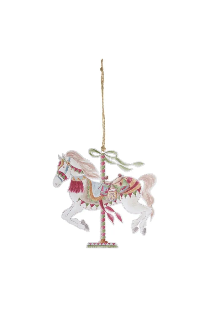 Décoration Nuages en Tissu, Arbre Cheval « Carrousel » H 12 cm 4 variantes (1 unité) NUVOLE DI STOFFA