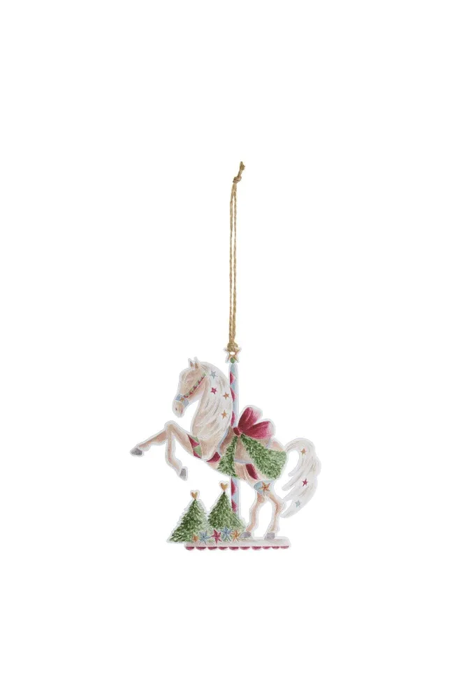 Décoration Nuages en Tissu, Arbre Cheval « Carrousel » H 12 cm 4 variantes (1 unité) NUVOLE DI STOFFA