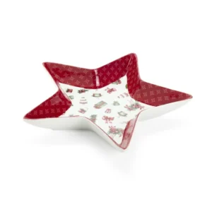 Lot de 2 assiettes étoiles « Conte de Noël » en tissu Nuages ​​26,5 x 3,8 cm NUVOLE DI STOFFA
