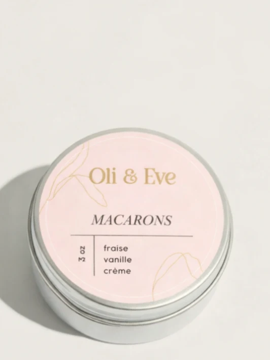 Bougie | Macarons Oli & Eve | Artisan d'ici | Montréal