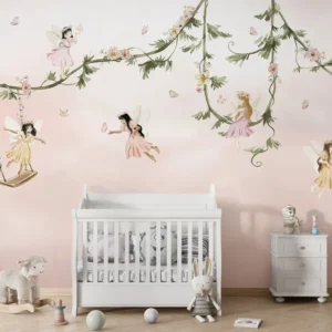 Papier Peint Panoramique Fées et Jardin Enchanté Oliver Robins