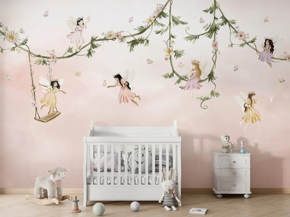 Papier Peint Panoramique Fées et Jardin Enchanté Oliver Robins