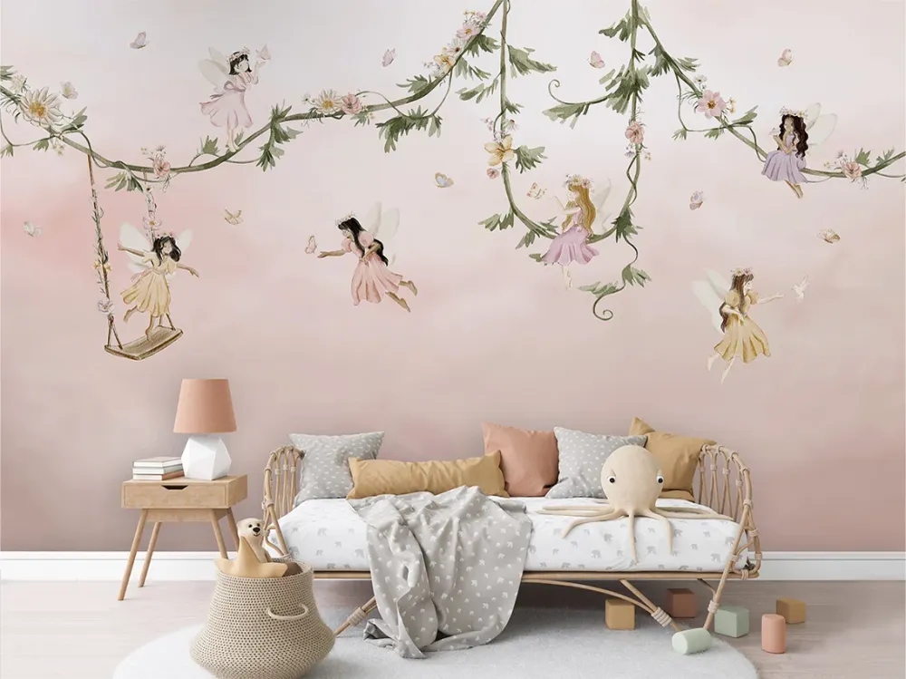 Papier Peint Panoramique Fées et Jardin Enchanté Oliver Robins
