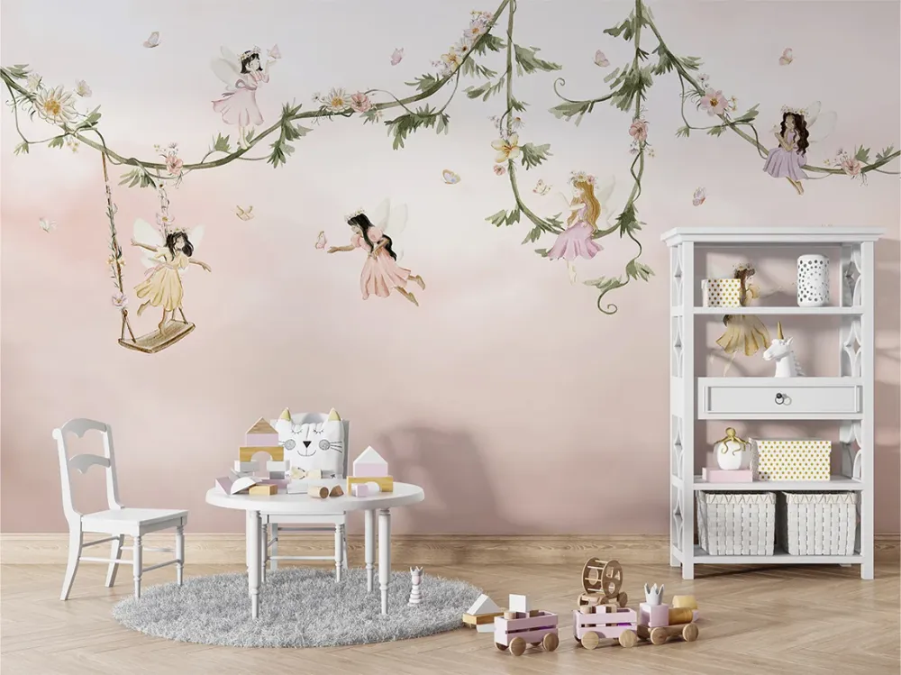 Papier Peint Panoramique Fées et Jardin Enchanté Oliver Robins