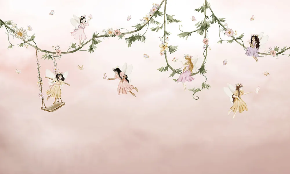Papier Peint Panoramique Fées et Jardin Enchanté Oliver Robins