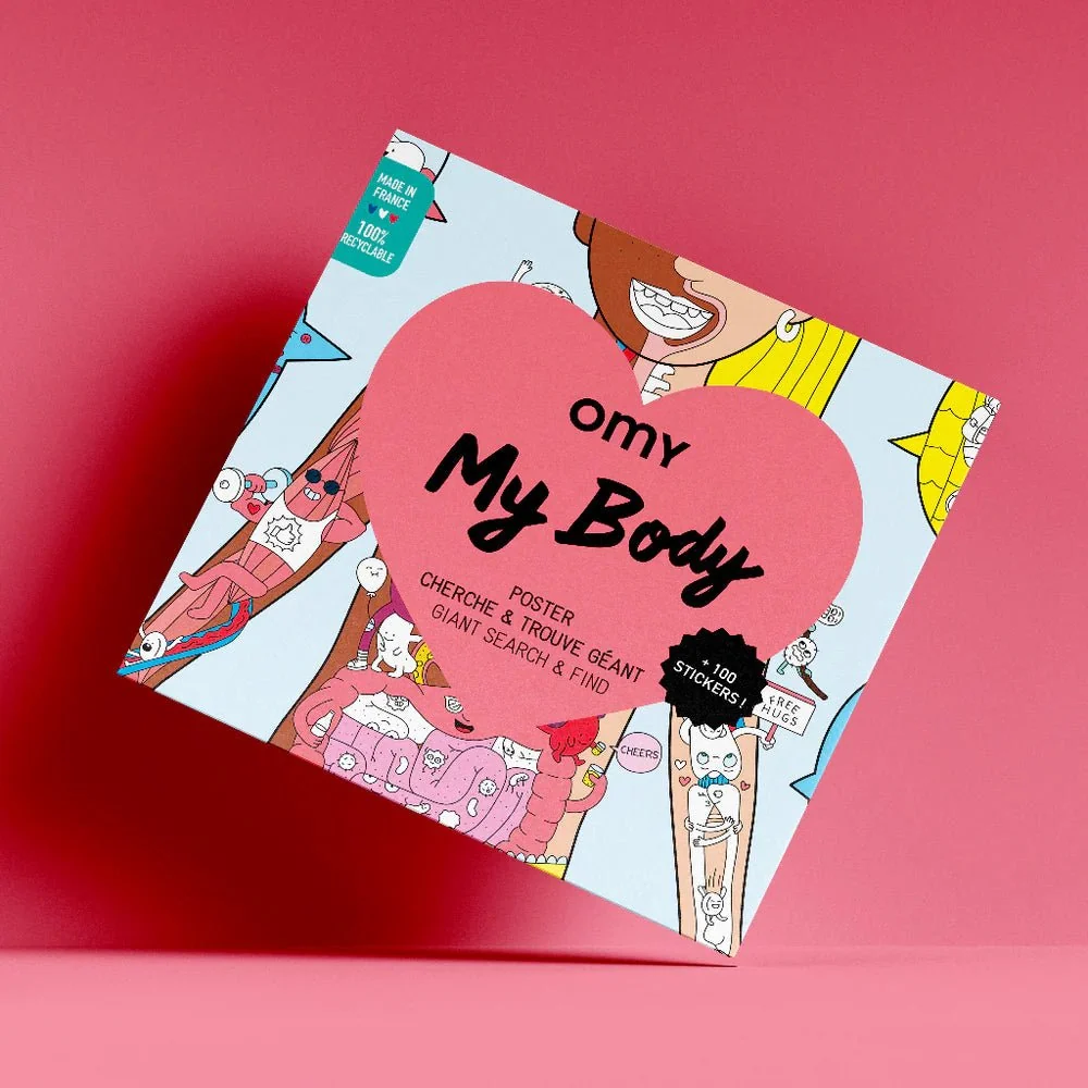 Omy - affiche géante et autocollants - mon corps