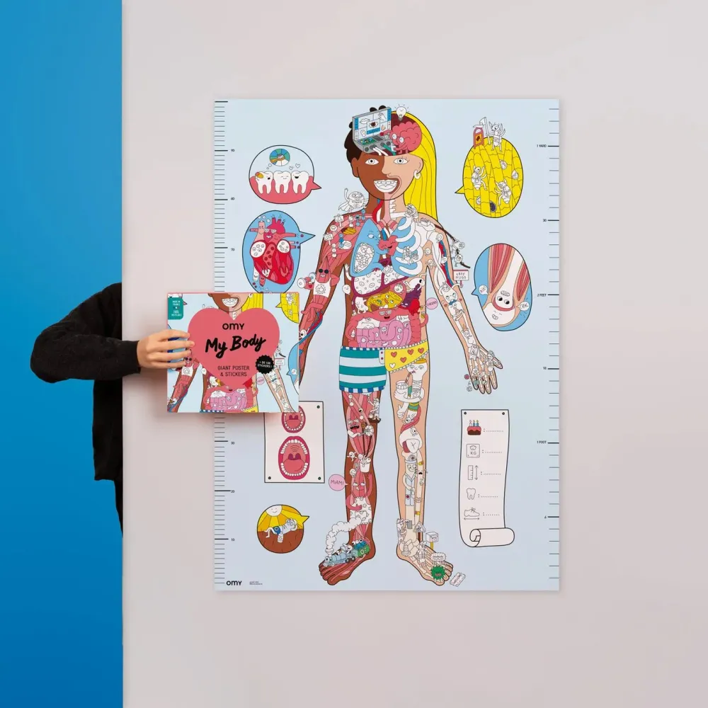 Omy - affiche géante et autocollants - mon corps