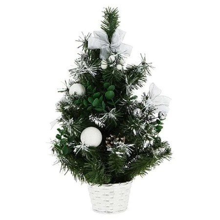 Sapin De Noël-50cm-Pm Décore Boule Nœud Dans Pot Argent ORCA-DECO_NW