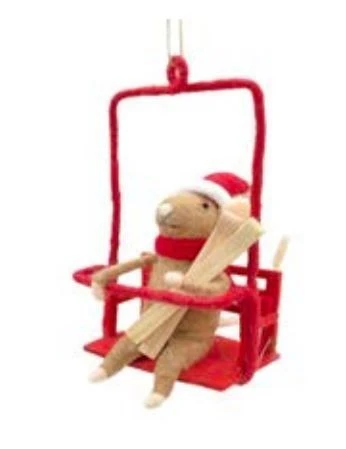 Ornement - Souris sur remonte-pente - Christmas forever