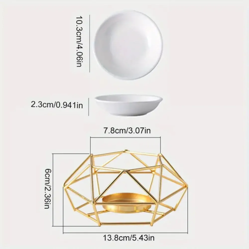 Bruleur Carré fondant & Diffuseur Huiles Essentielles - Métal & Céramique - Noir ORZINO