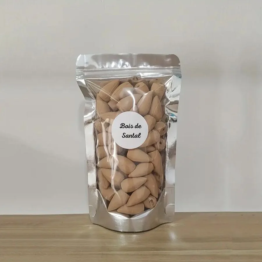 Cônes d'encens à reflux – Parfum Bois de Santal - 60 pièces ORZINO