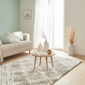 OSLO - Tapis abstrait gris motifs géométriques gris - OSL668GRI