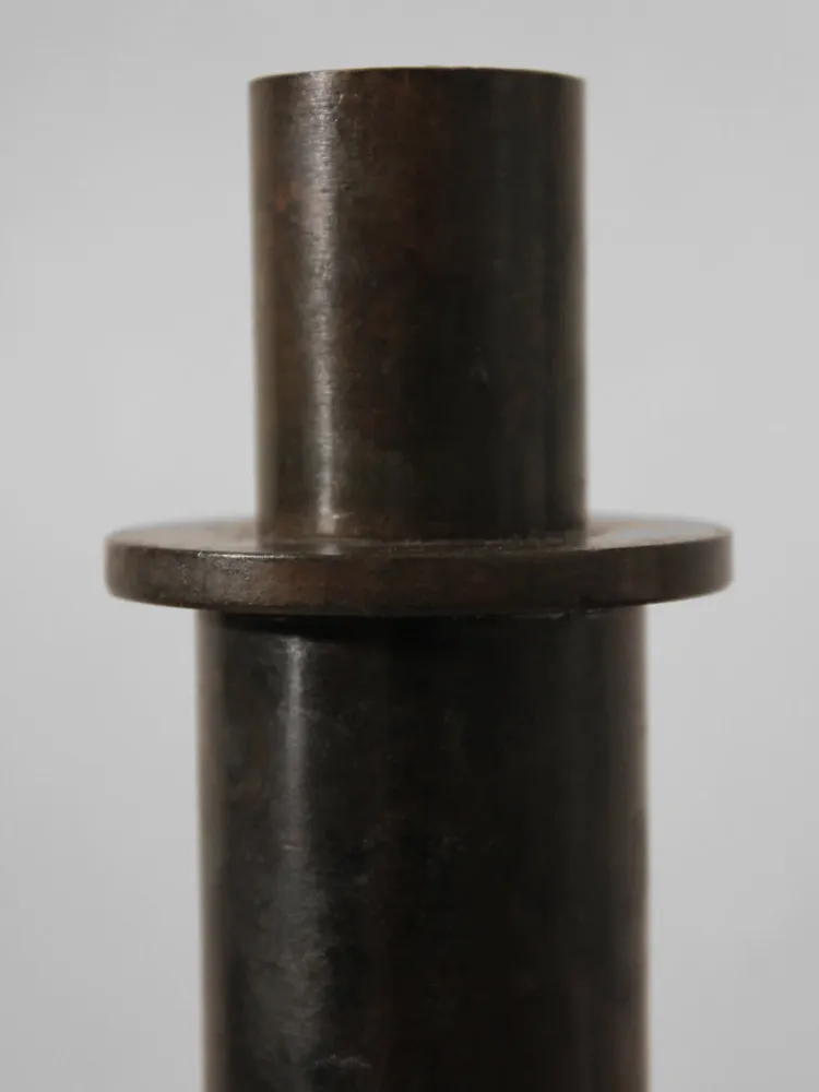 Pair Brutalist Massive Iron Candle Holder, 1970s
