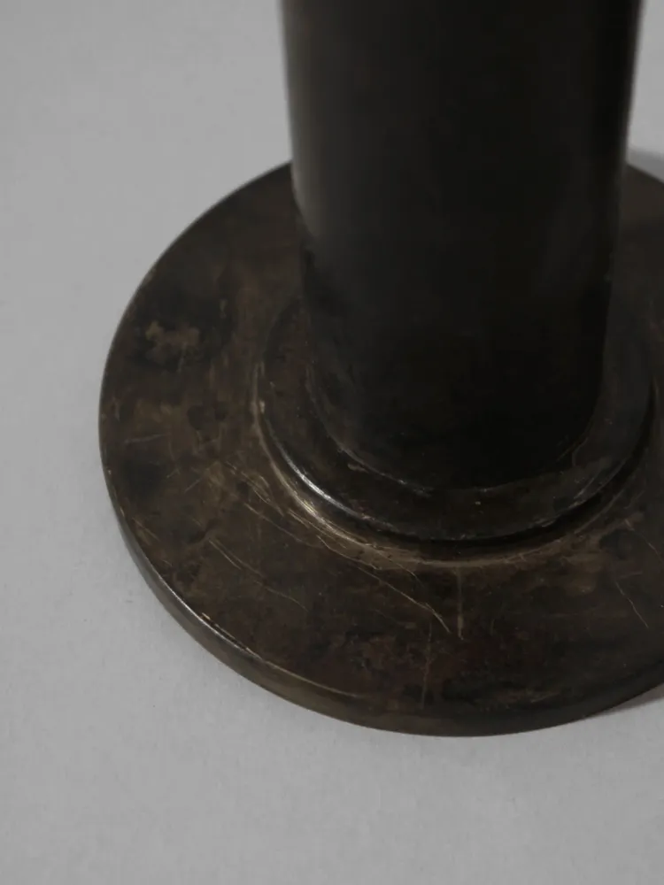 Pair Brutalist Massive Iron Candle Holder, 1970s