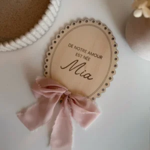 Pancarte bienvenue bébé vintage en bois