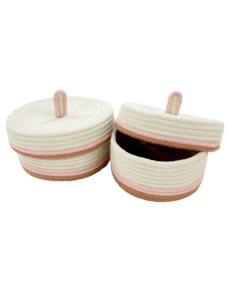 Paniers en jute Atmosphera Kaia lot de 2 pièces - Ø40x31cm - Multi