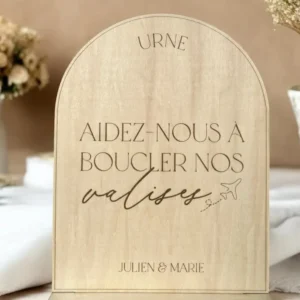 Panneau urne voyage de noces