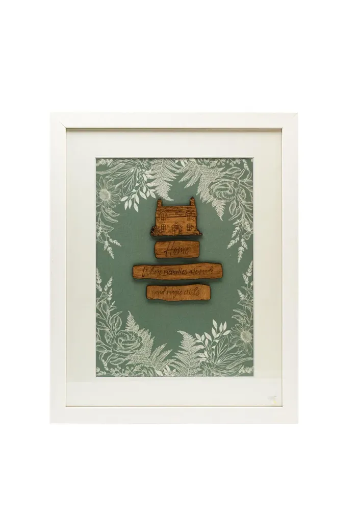 Paper Tree Home Where Memories Are Made Framed Art, White