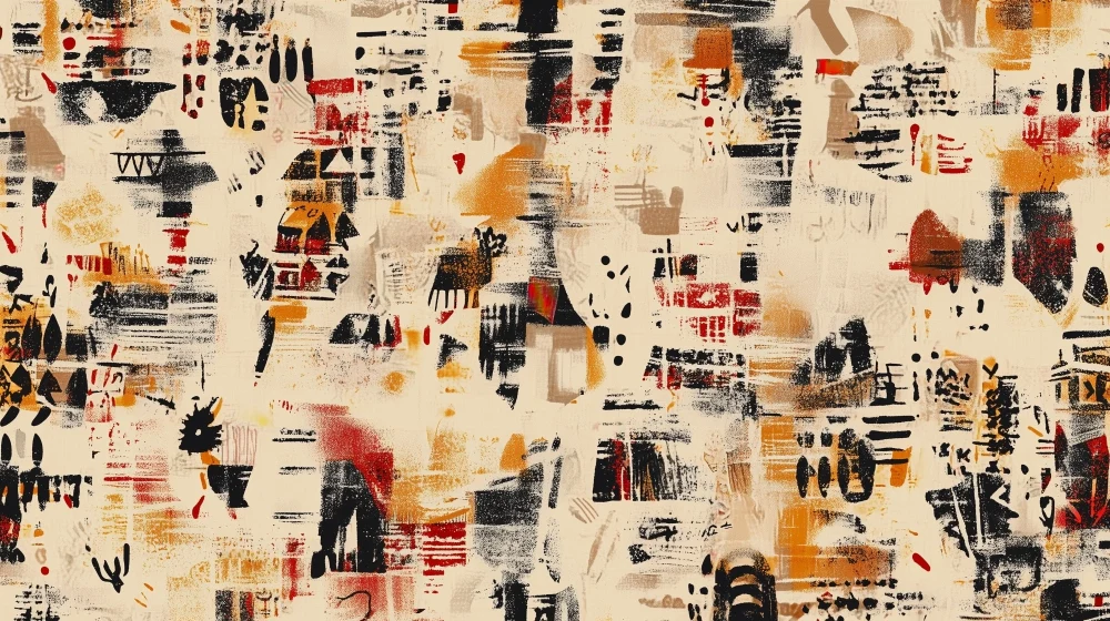 Papier peint abstrait | Tons chauds et contrastes modernes