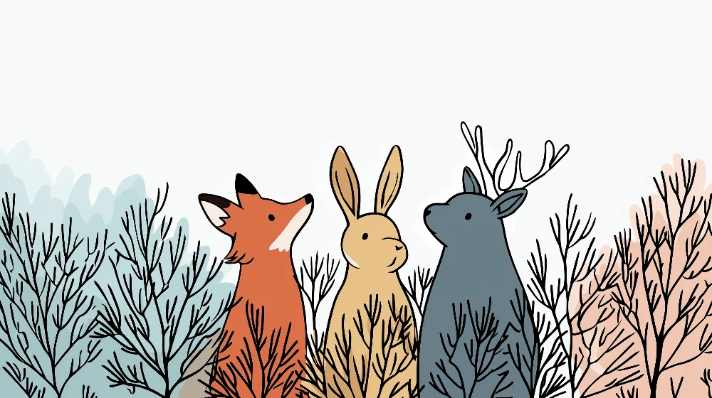Papier peint chambre enfant | Animaux de la êt dans les sous-bois