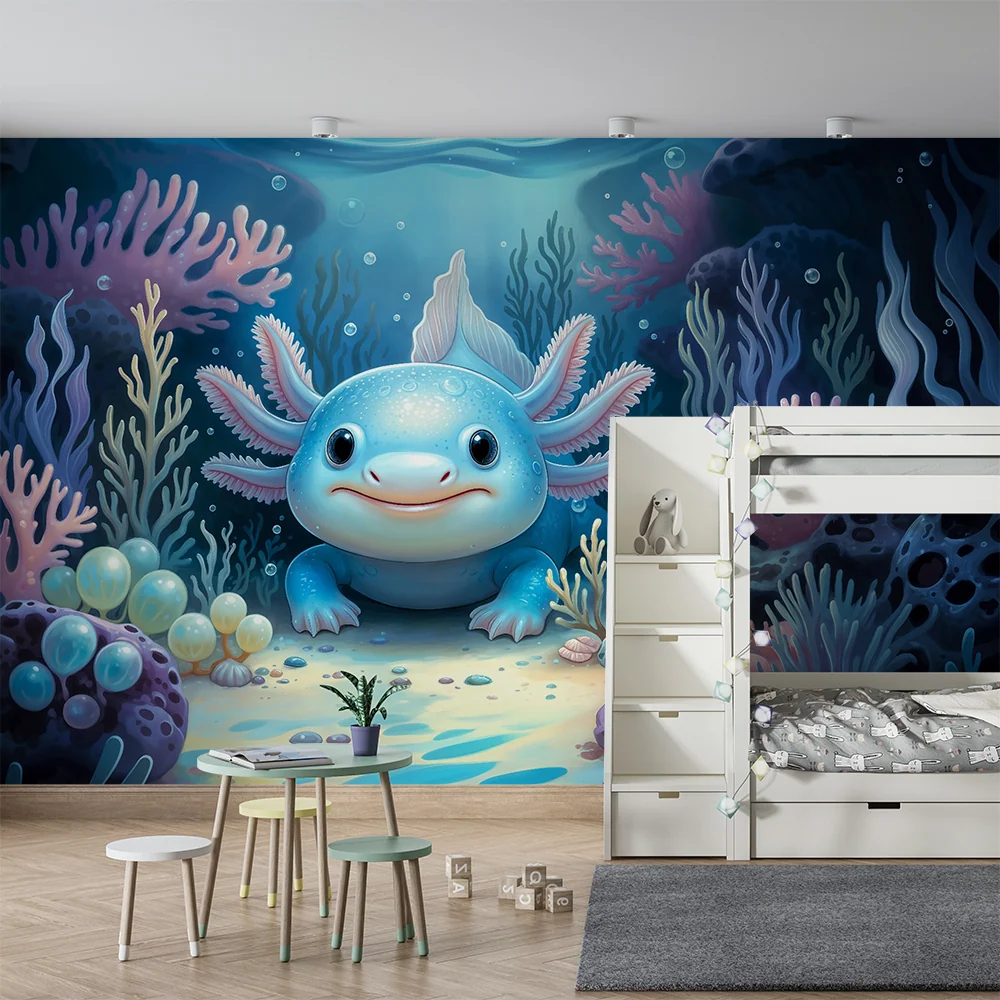 Papier peint chambre enfant | Créature sous-marine et coraux colorés
