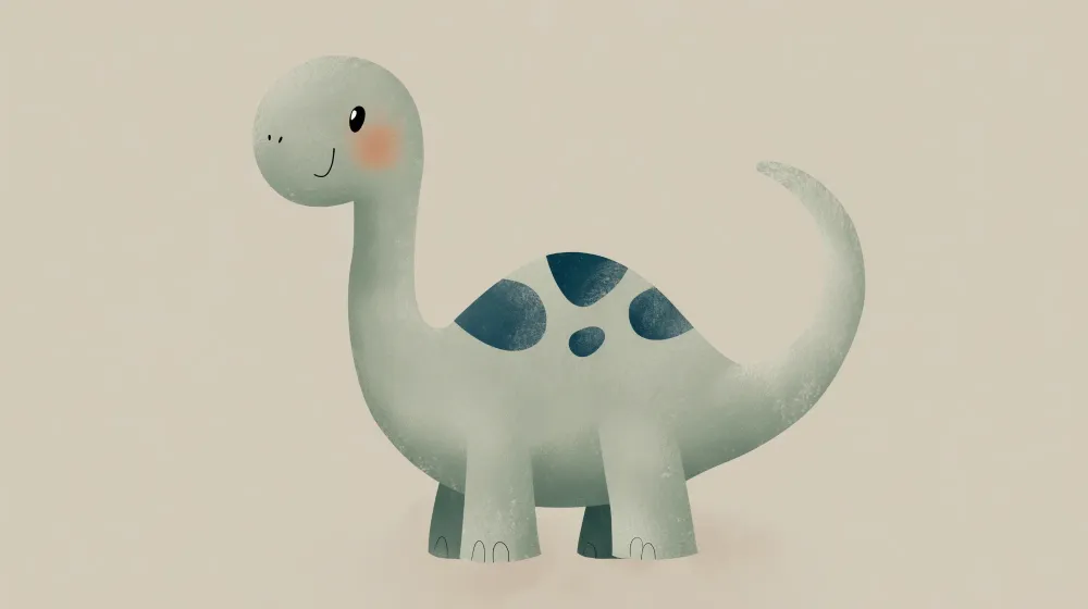 Papier peint chambre enfant | Dinosaure amical vert