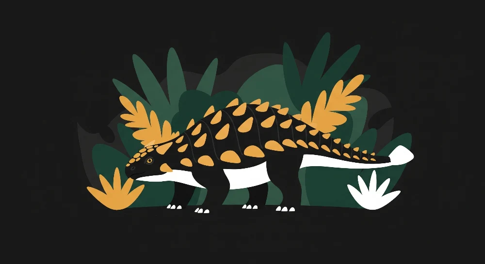 Papier peint chambre enfant | Dinosaure coloré dans une jungle stylisée