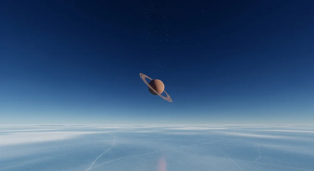 Papier peint chambre enfant | Exploration spatiale avec Saturne et ciel étoilé