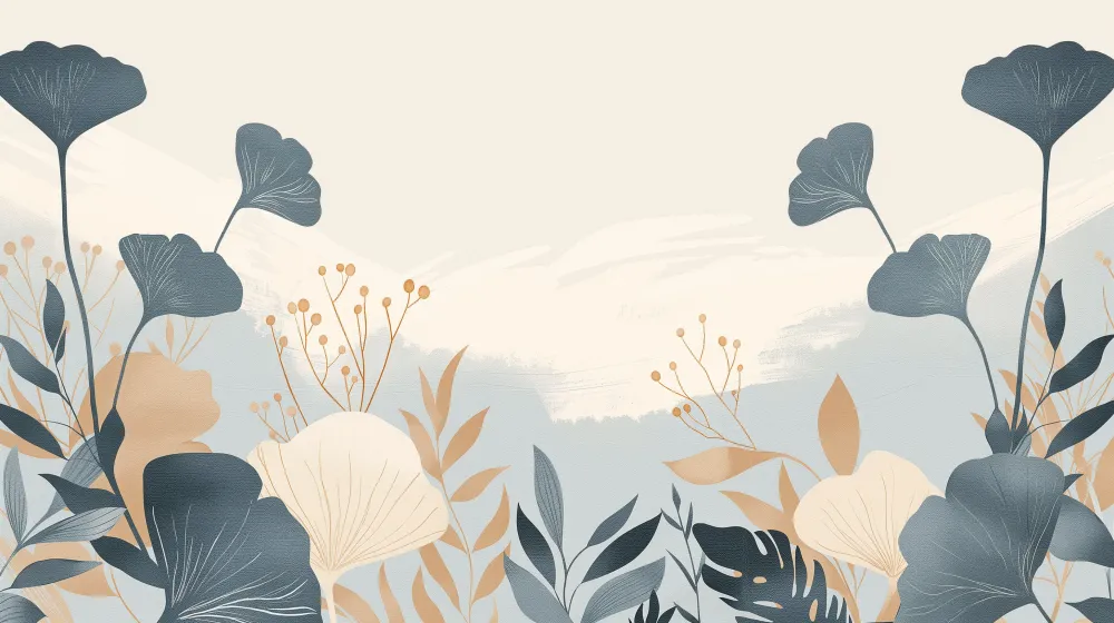 Papier peint chambre enfant | Fleurs délicates et motifs botaniques