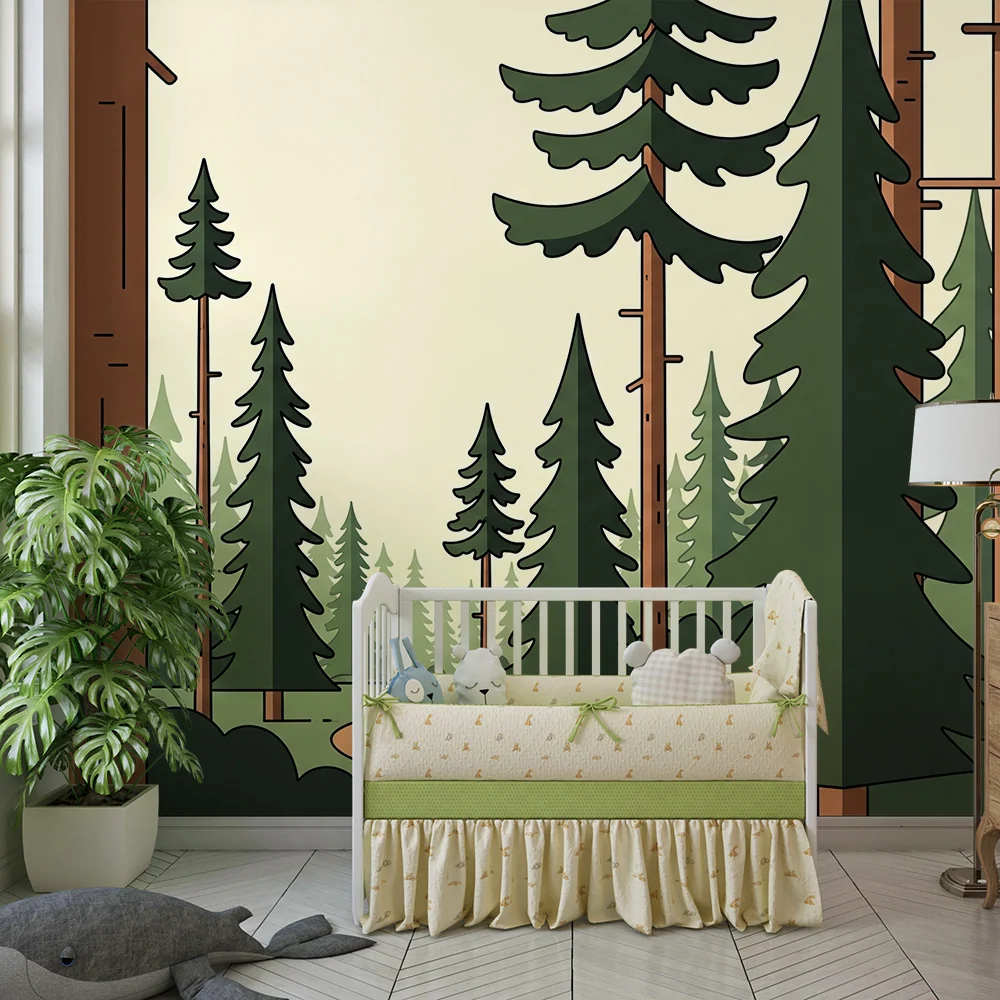 Papier peint chambre enfant | êt enchantée avec sentier sinueux