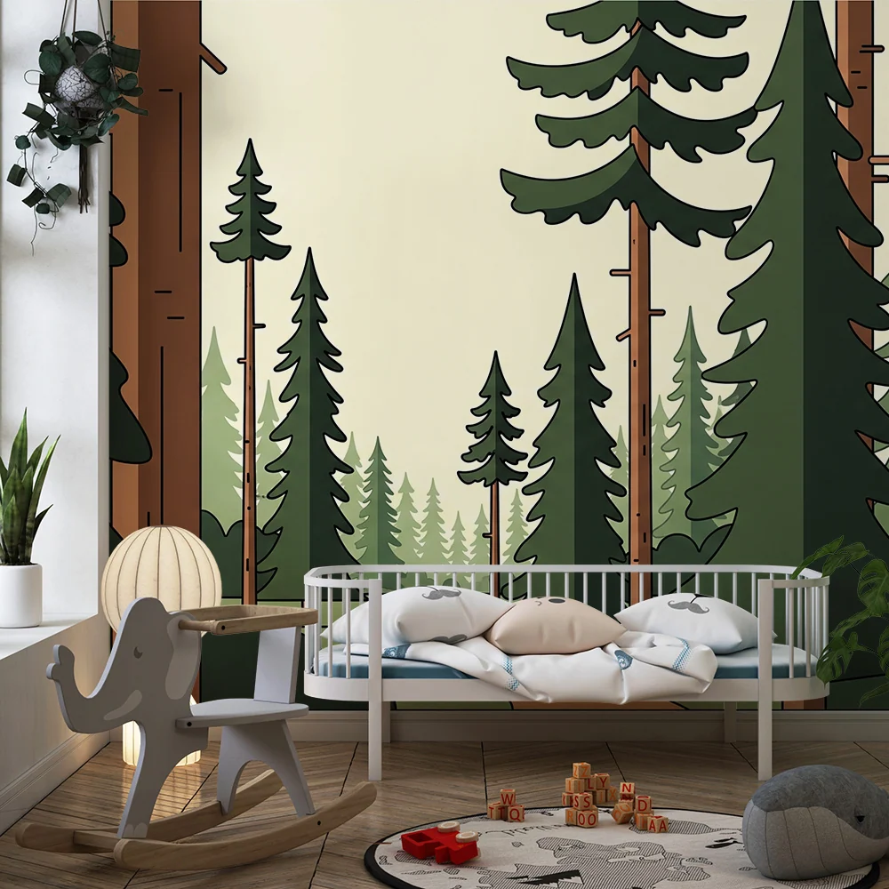 Papier peint chambre enfant | êt enchantée avec sentier sinueux