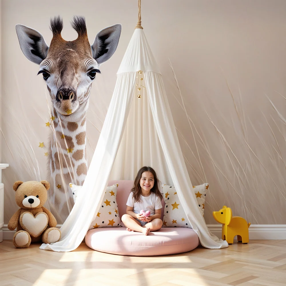 Papier peint chambre enfant | Girafe majestueuse dans la savane