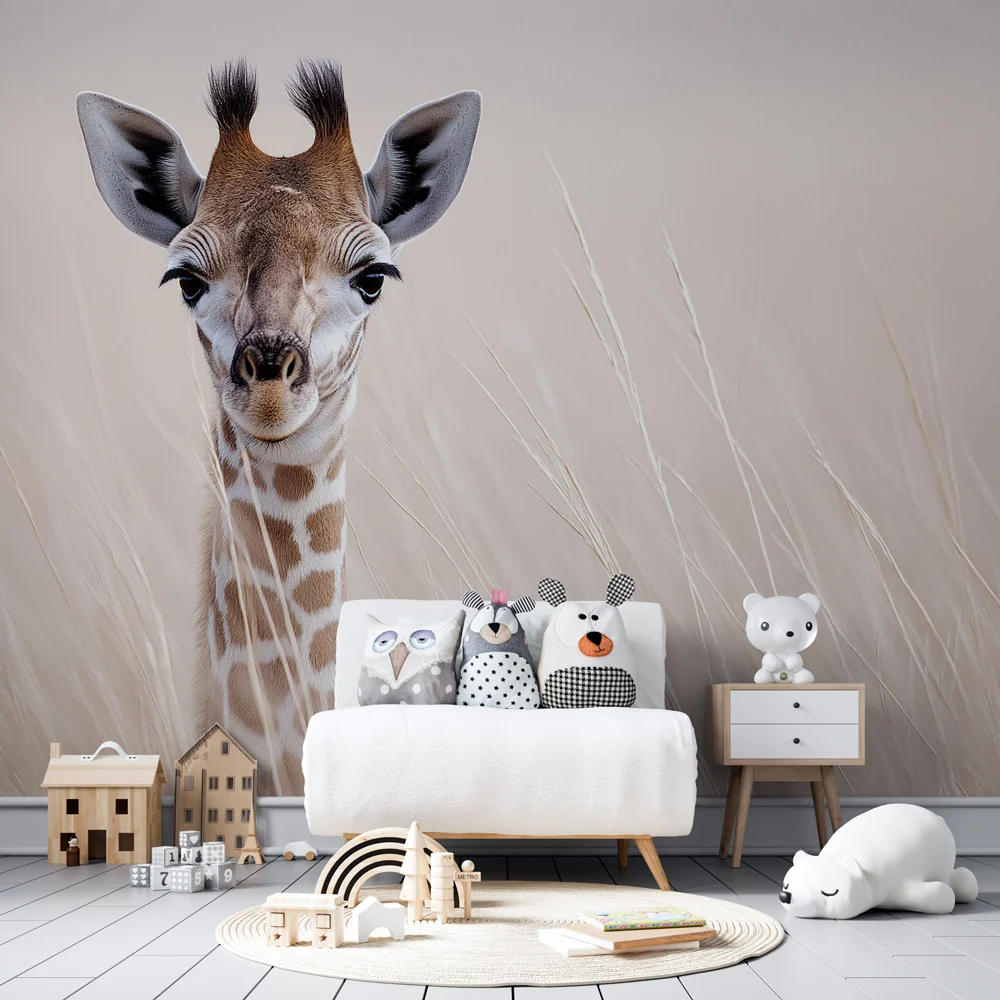 Papier peint chambre enfant | Girafe majestueuse dans la savane