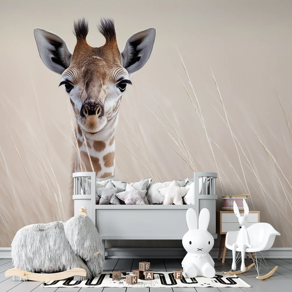 Papier peint chambre enfant | Girafe majestueuse dans la savane