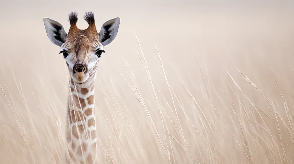 Papier peint chambre enfant | Girafe majestueuse dans la savane