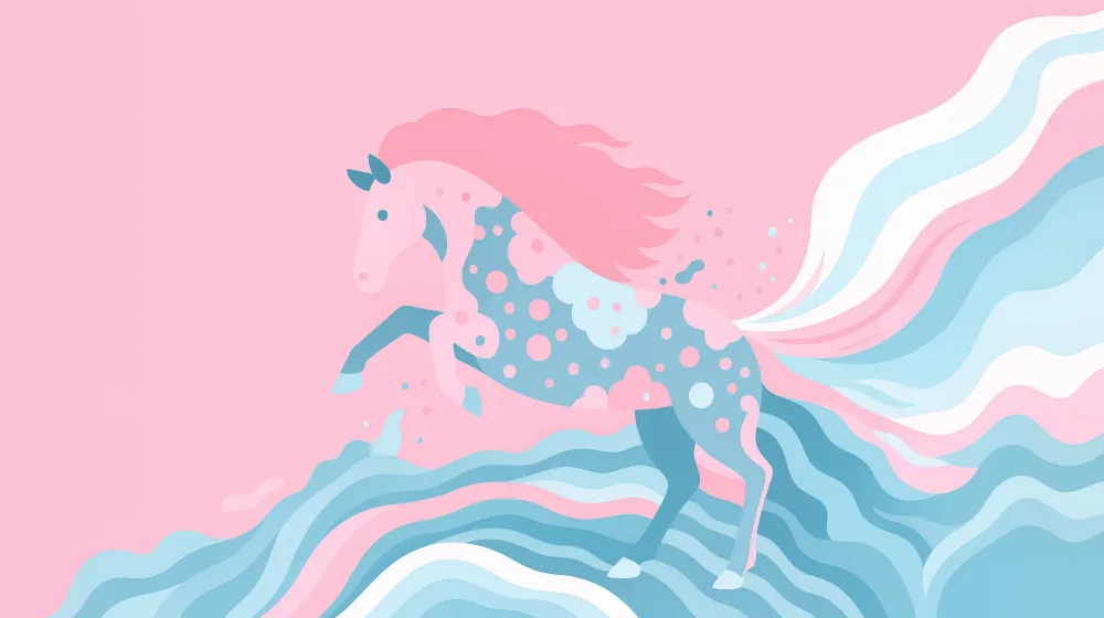 Papier peint chambre enfant | Licorne enchantée et vagues pastel
